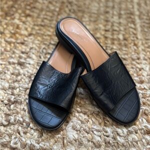 Vionic Black Leather Mules for Women